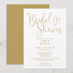 Invitación Chic oro moderno elegante escritura regadera de la