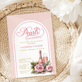 Invitación Chic Pearls and Prosecco Bridal Shower Template