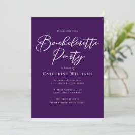 Invitación Chic Purple Minimalist Bachelorette Party