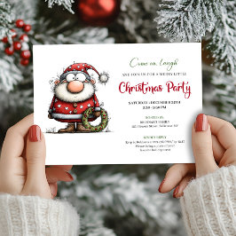Invitación Chic Quirky Santa Claus Cartoon Party Invitation