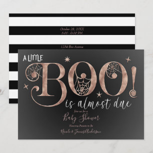 Invitación Chic Rosa Dorado Rosa BOO Elegante Baby Shower