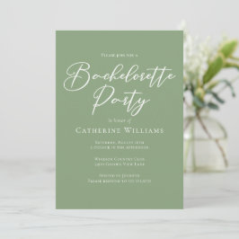 Invitación Chic Sage Green Bachelorette Party