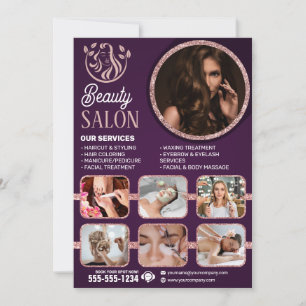 Invitación Chic Salón de Belleza Spa Cabello Uñas Maquillaje 