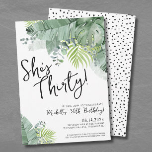 Invitación Chic Script Treinta 30 Cumpleaños