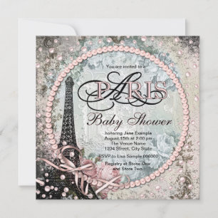 Invitación Chic Shab París Baby Shower