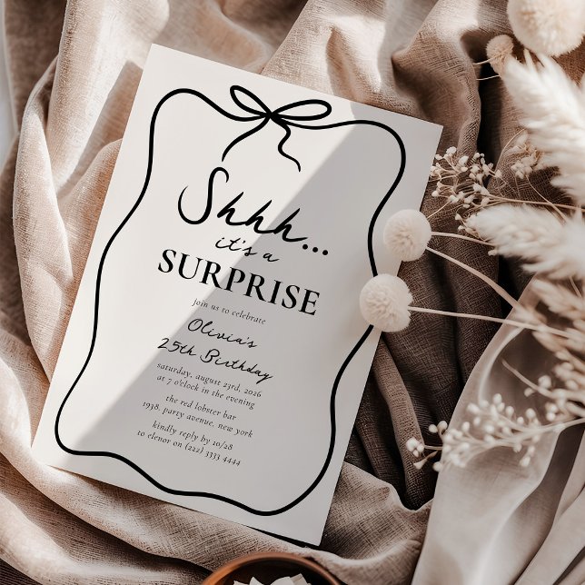 Invitación Chic Shhh... es una fiesta de cumpleaños sorpresa (Subido por el creador)