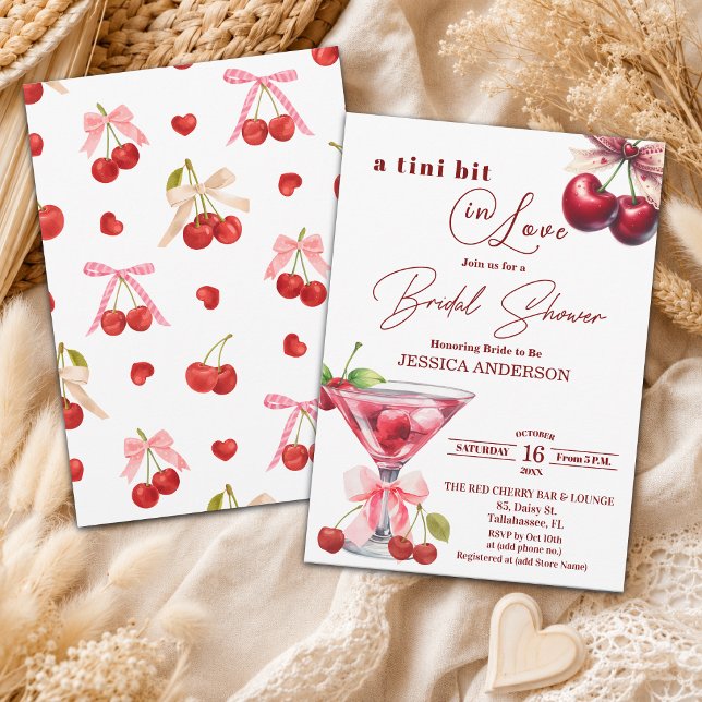 Invitación Chic Tini Bit enamorada Cherry Martini Despedida d (Subido por el creador)