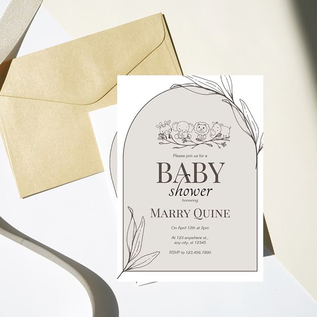 Invitación Chic Tipografía Baby Shower  (Subido por el creador)