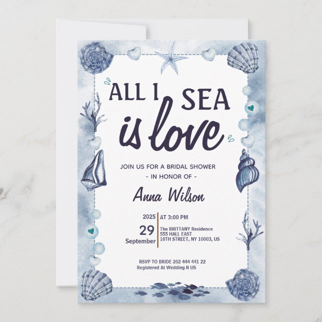 Invitación Chic Todo Lo Que Veo Es Amor Despedida de Soltera  (Anverso)