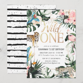 Invitación Chic Tropical | Cumpleaños de la Fiera de Oro