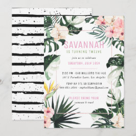 Invitación Chic Tropical | Fiesta de Cumpleaños Exótica de Mo