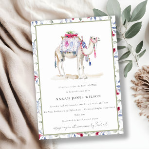 Invitación Chic Tropical Marroquí Camello Baby Shower