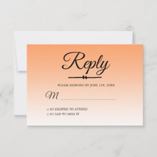 Invitación Chic Tropical Naranja Ombre Sweet 16 RSVP