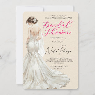 Invitación Chic Vestida para la Ocasión Fiesta de Despedida d