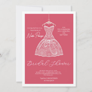 Invitación Chic vestido para la ocasión Desayuno de boda fies