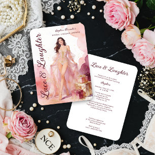 Invitación Chic Vintage Model Girl Lingerie Bridal Shower