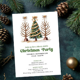 Invitación Chic watercolor leopard Christmas tree party