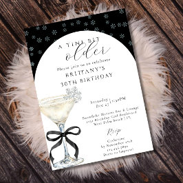 Invitación Chic Winter Bow Martini A Tini Bit Older Birthday