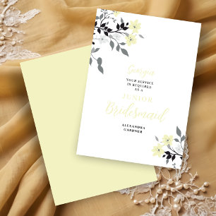 Invitación Chic Yellow Floral Bunch Wedding Jr Bridesmaid