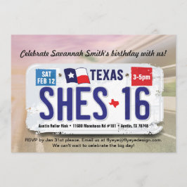 Invitación Chica 16º cumpleaños a Texas