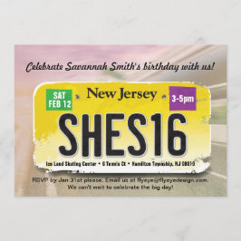 Invitación Chica 16º cumpleaños, Nueva Jersey