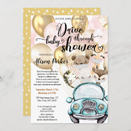 Invitación Chica a través de Baby Shower | Safari Friends