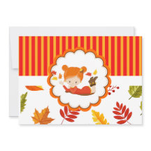 Chica Adorable De Otoño Pintado A Mano