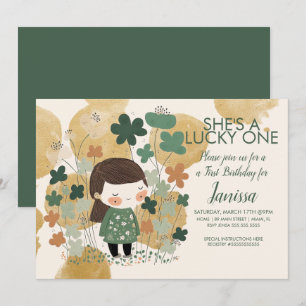 Invitación Chica Afortunada de Cumpleaños de San Patricio Tré