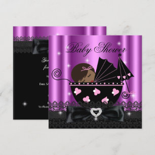 Invitación Chica afroamericano Fiesta Baby Shower Rosa