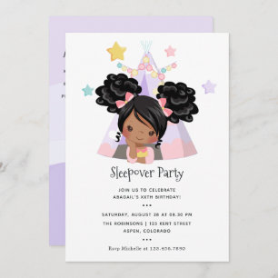Invitación Chica afroamericano Fiesta de cumpleaños