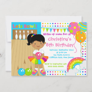 Invitación Chica afroamericano lanza fiesta de cumpleaños