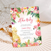 Chica Aloha de Hibisco Rosa Baby Shower