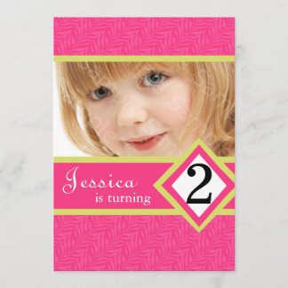 Invitación CHICA año de la cebra de 2 de cumpleaños
