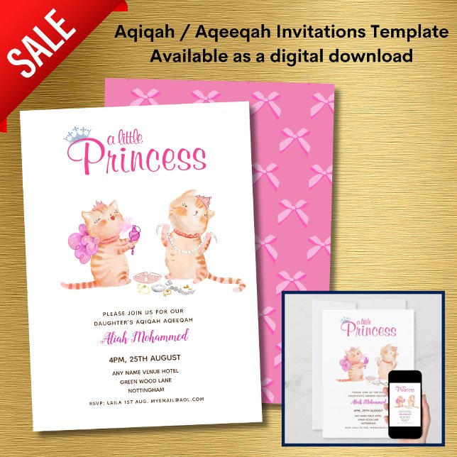 Invitación Chica AQIQAH Baby Shower Birthday Princess Theme (Subido por el creador)