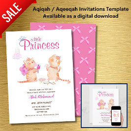 Invitación Chica AQIQAH Baby Shower Birthday Princess Theme