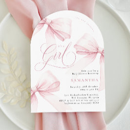 Invitación Chica Arch Pink Bow Baby Shower