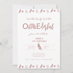Invitación Chica arcoiris Boho maravilloso cumpleaños maravil