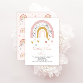 Invitación Chica arcoiris enmudecido primero Fiesta de cumple