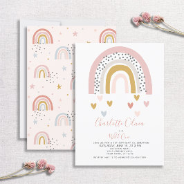Invitación Chica arcoiris enmudecido primero Fiesta de cumple