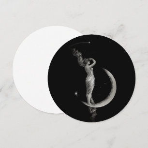 Invitación Chica Art Nouveau Moon