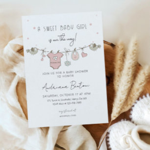 Invitación Chica Baby Clothes Baby Shower