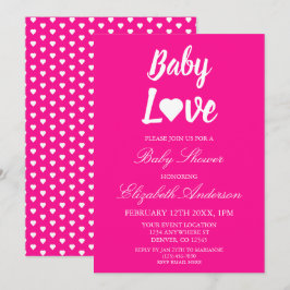 Invitación Chica Baby Love Heart Baby Shower