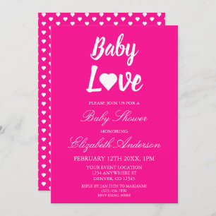 Invitación Chica Baby Love Heart Baby Shower