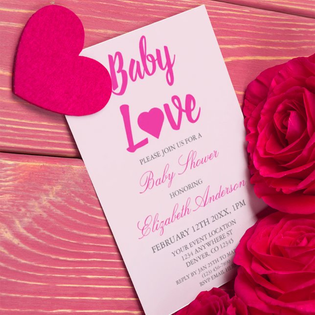 Invitación Chica Baby Love Heart Baby Shower (Subido por el creador)