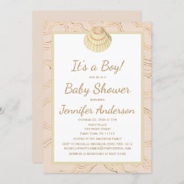 Invitación Chica Baby Shower Boy Seashell de verano