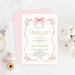 Invitación Chica Baby Shower con arco