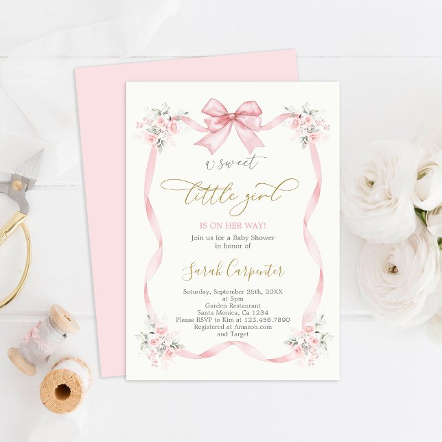 Invitación Chica Baby Shower con arco (Subido por el creador)