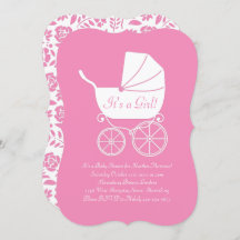 Chica Baby Shower Cute Rosa Vintage