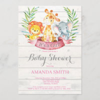 Chica Baby Shower de animales de la selva Safari r