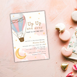 Invitación Chica Baby Shower de Balloon Moon Stars